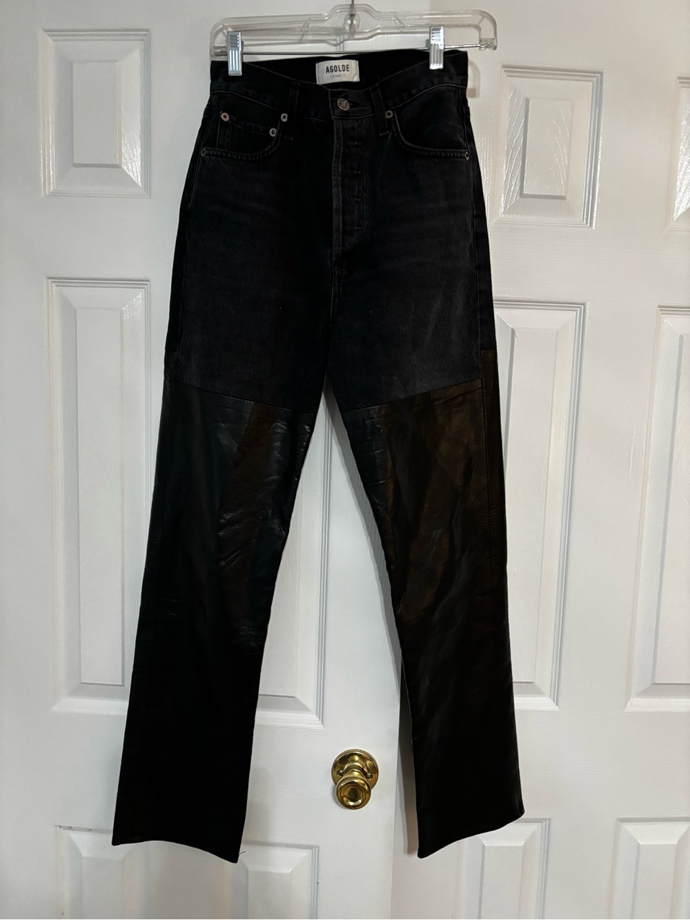 AGolde Black and leather Jeans Womens size 24